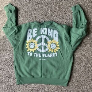 PINK Green Oversized Crewneck